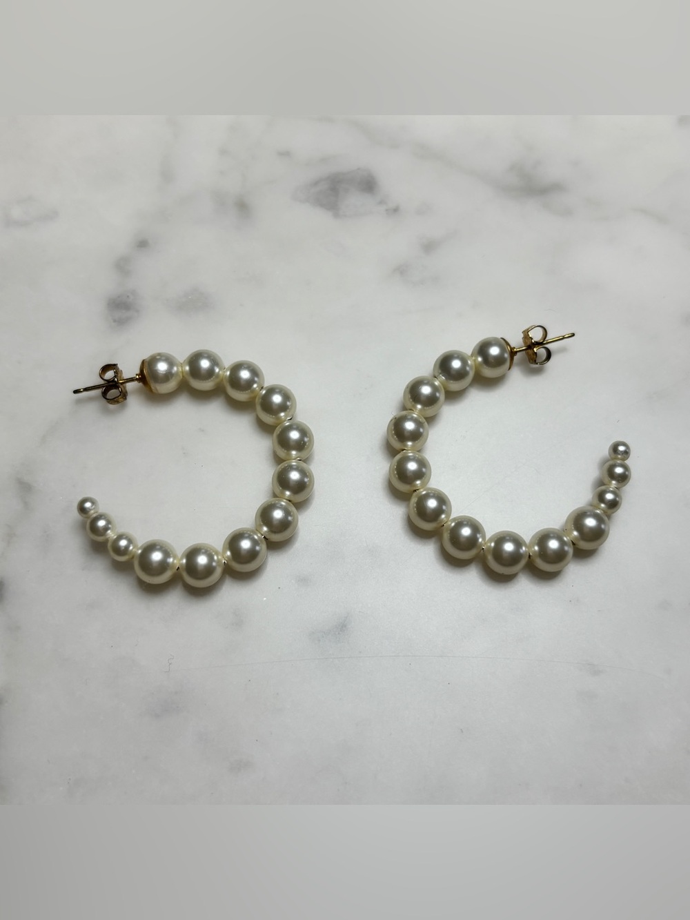 Chan Luu Pearl Bead Hoop Earrings - White